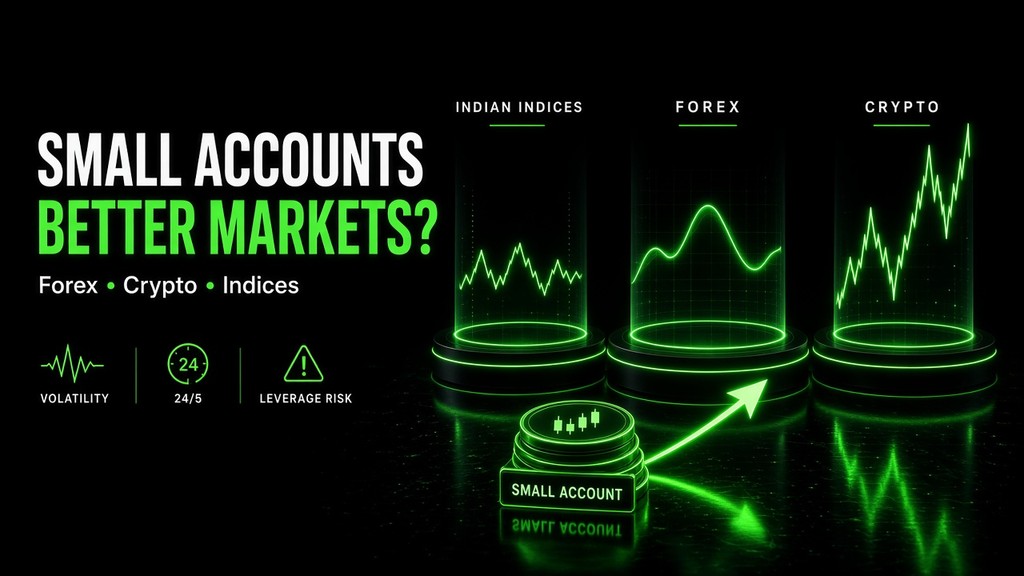 Better Markets for Small Trading Accounts: Forex, Crypto, or Indian Indices? Better Markets for Small Trading Accounts: Forex, Crypto, or Indian Indices?